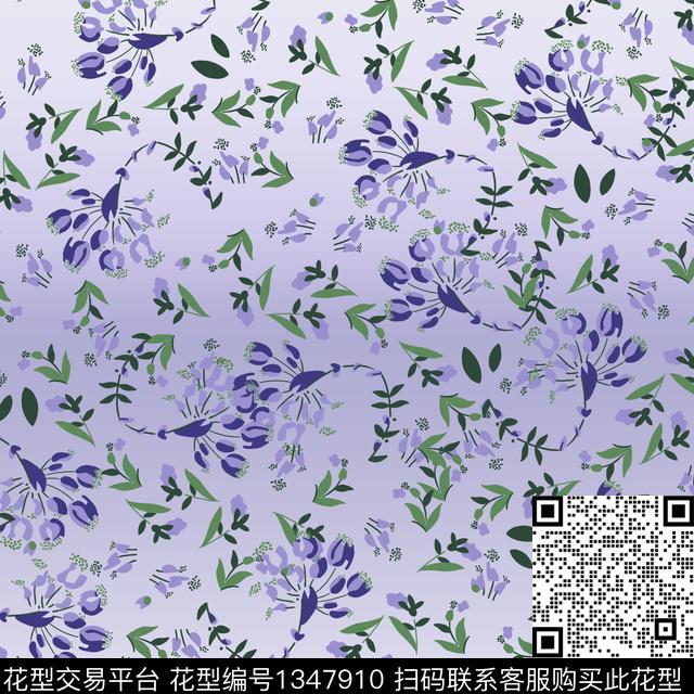 大牌风小清新淑女数码印花华亿平台下载（图片编号: 1347910） - 瓦栏（Walan）