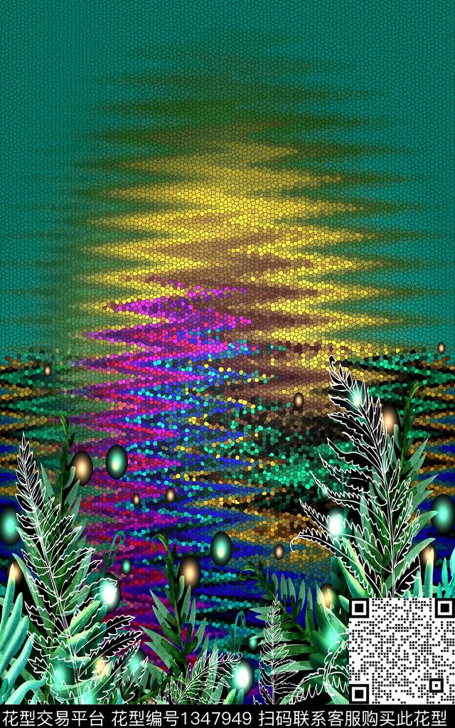 女装定位花定位花花卉数码印花华亿平台下载（图片编号: 1347949） - 瓦栏（Walan）