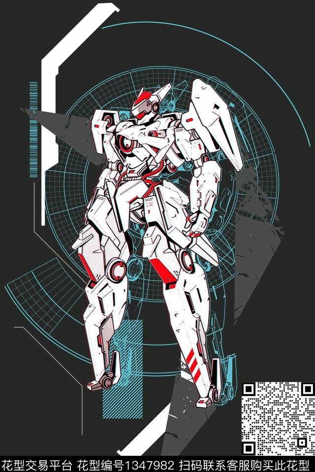 大牌男装机器人印花定位图案数码印花华亿平台下载（图片编号: 1347982） - 瓦栏（Walan）