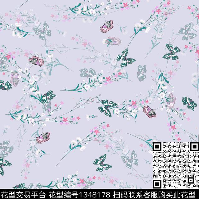 大牌风小清新淑女数码印花华亿平台下载（图片编号: 1348178） - 瓦栏（Walan）