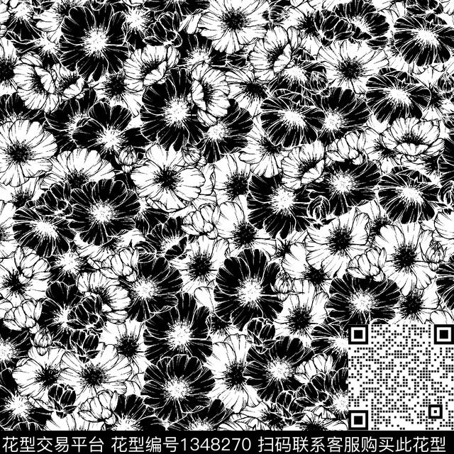 文艺满版散花大牌风传统印花华亿平台下载（图片编号: 1348270） - 瓦栏（Walan）