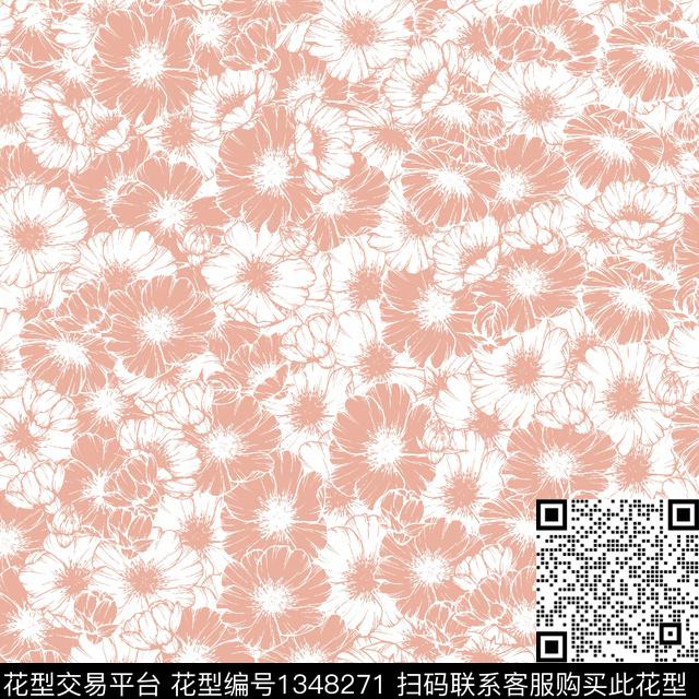 文艺满版散花大牌风传统印花华亿平台下载（图片编号: 1348271） - 瓦栏（Walan）