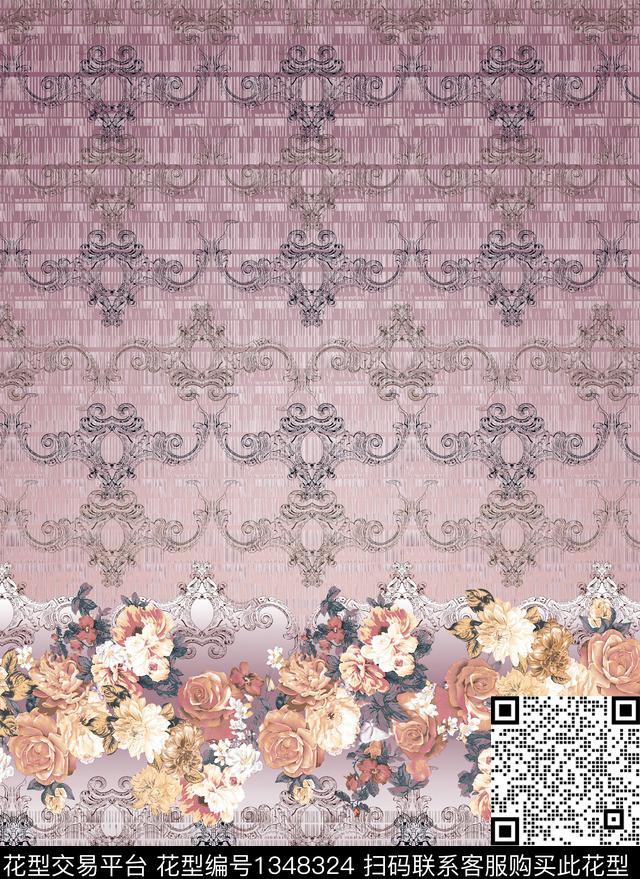 定位花大牌风秋冬华亿平台数码印花华亿平台下载（图片编号: 1348324） - 瓦栏（Walan）