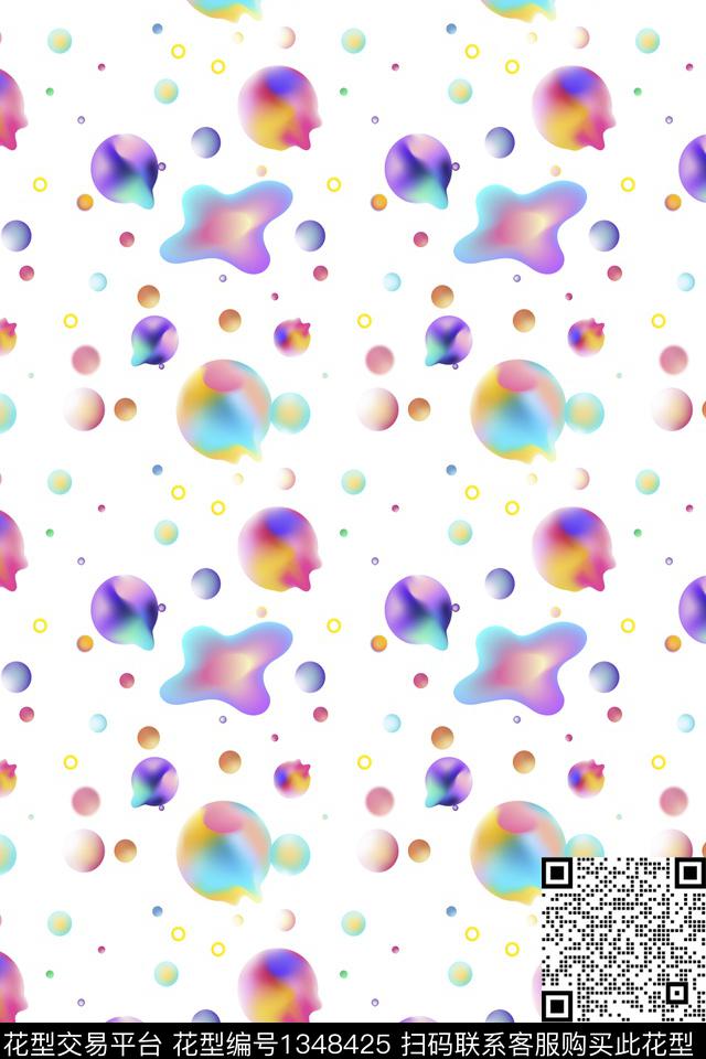 几何大牌风抽象数码印花华亿平台下载（图片编号: 1348425） - 瓦栏（Walan）