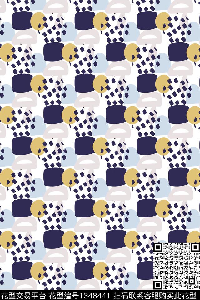 几何大牌风抽象传统印花华亿平台下载（图片编号: 1348441） - 瓦栏（Walan）