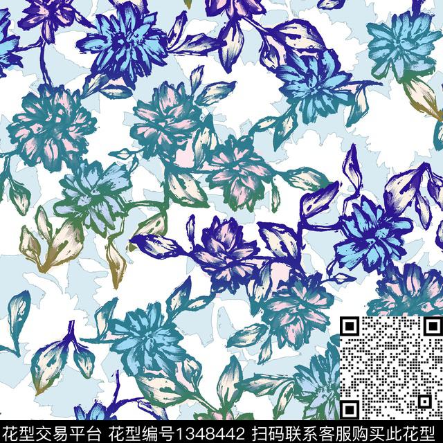 大牌风小清新淑女数码印花华亿平台下载（图片编号: 1348442） - 瓦栏（Walan）