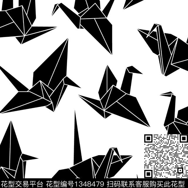 几何黑白华亿平台大牌风传统印花华亿平台下载（图片编号: 1348479） - 瓦栏（Walan）