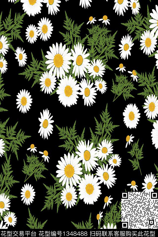 花卉雪纺大牌风传统印花华亿平台下载（图片编号: 1348488） - 瓦栏（Walan）