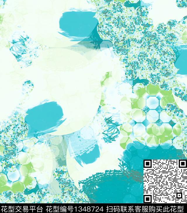 几何线条抽象数码印花华亿平台下载（图片编号: 1348724） - 瓦栏（Walan）