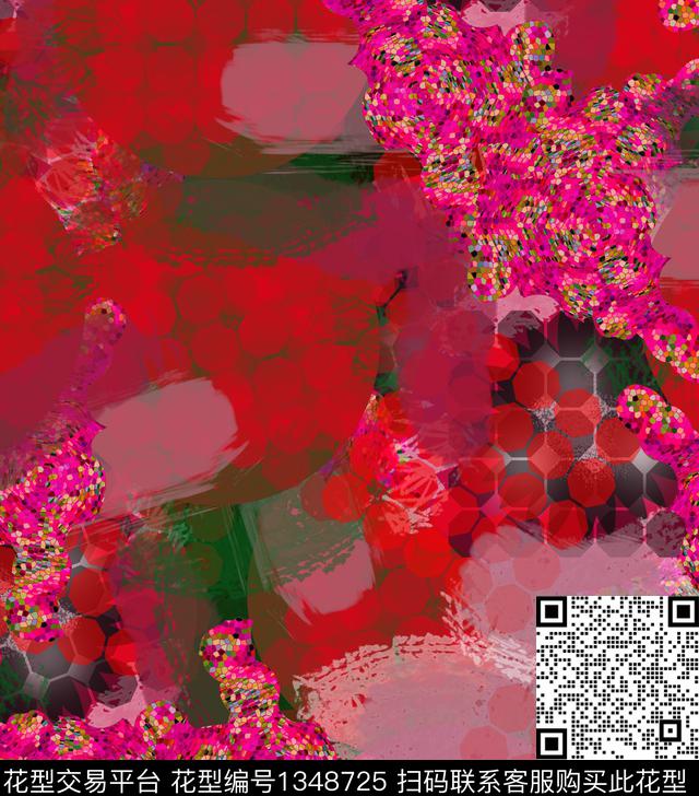 几何线条格子数码印花华亿平台下载（图片编号: 1348725） - 瓦栏（Walan）