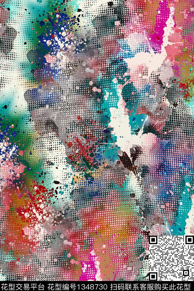 抽象男装家居服户外数码印花华亿平台下载（图片编号: 1348730） - 瓦栏（Walan）