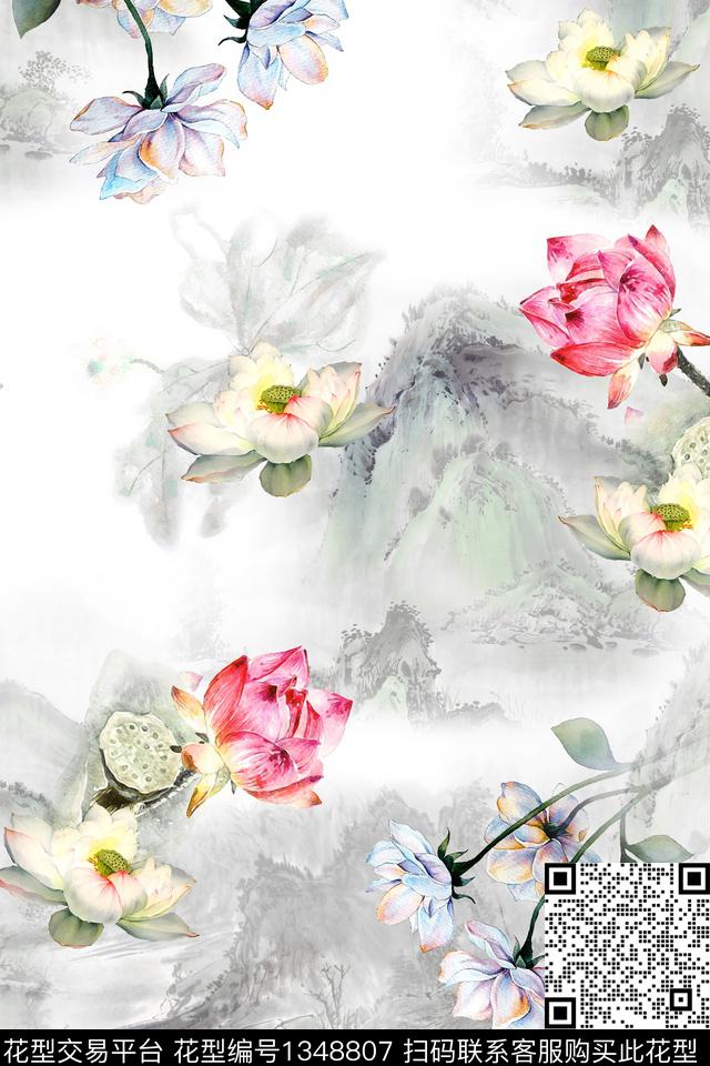 香云纱旗袍中国风数码印花华亿平台下载（图片编号: 1348807） - 瓦栏（Walan）