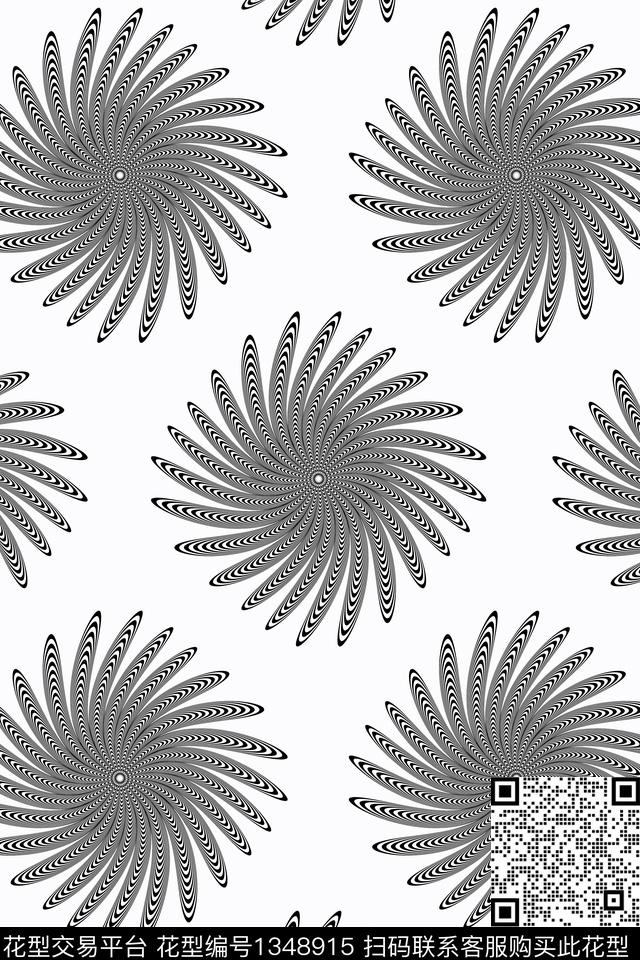 圆形抽象男装几何数码印花华亿平台下载（图片编号: 1348915） - 瓦栏（Walan）
