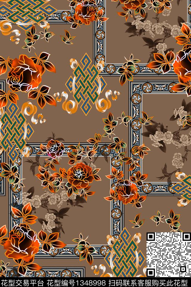 真丝中国风华亿平台复古旗袍华亿平台数码印花华亿平台下载（图片编号: 1348998） - 瓦栏（Walan）