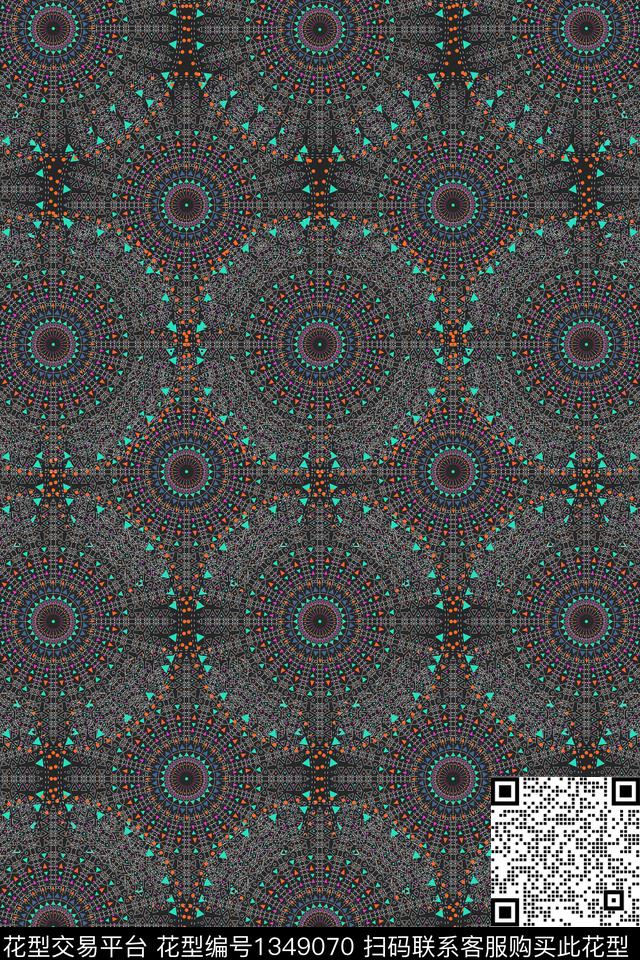 几何印度民族风数码印花华亿平台下载（图片编号: 1349070） - 瓦栏（Walan）