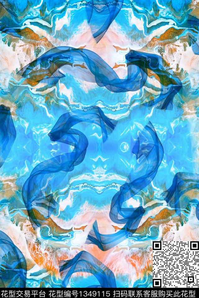 抽象飘柔文化数码印花华亿平台下载（图片编号: 1349115） - 瓦栏（Walan）