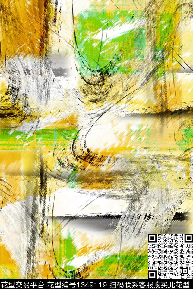 肌理几何线条数码印花华亿平台下载（图片编号: 1349119） - 瓦栏（Walan）
