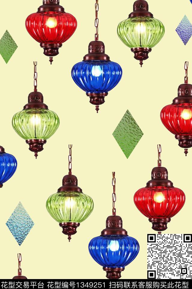 时尚复古大牌风数码印花华亿平台下载（图片编号: 1349251） - 瓦栏（Walan）