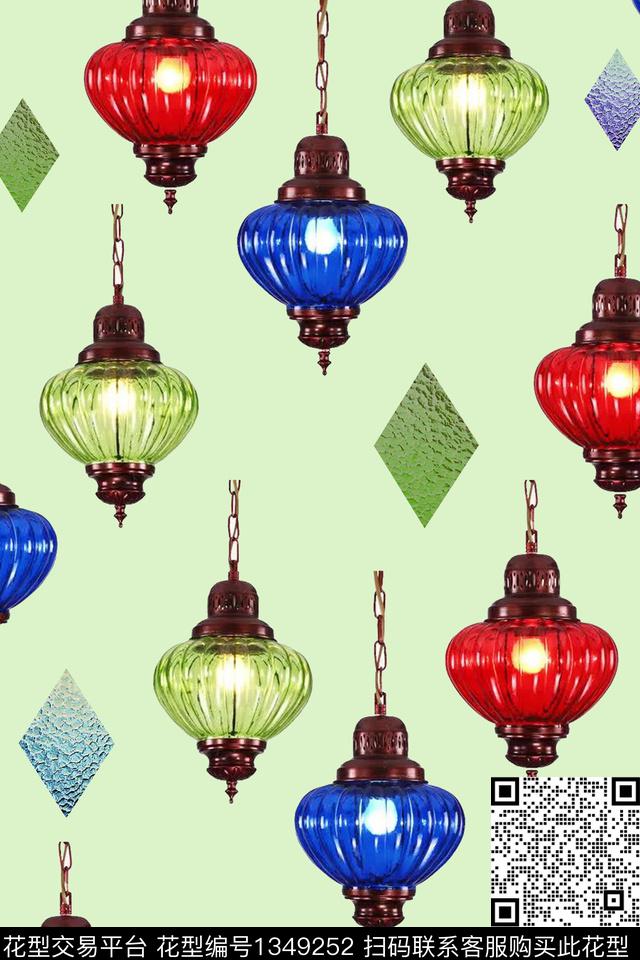 时尚复古大牌风数码印花华亿平台下载（图片编号: 1349252） - 瓦栏（Walan）