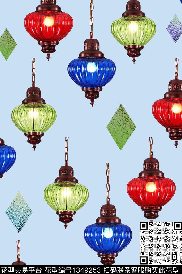 时尚复古大牌风数码印花华亿平台下载（图片编号: 1349253） - 瓦栏（Walan）