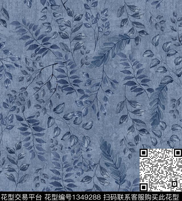 肌理绿植树叶花卉数码印花华亿平台下载（图片编号: 1349288） - 瓦栏（Walan）