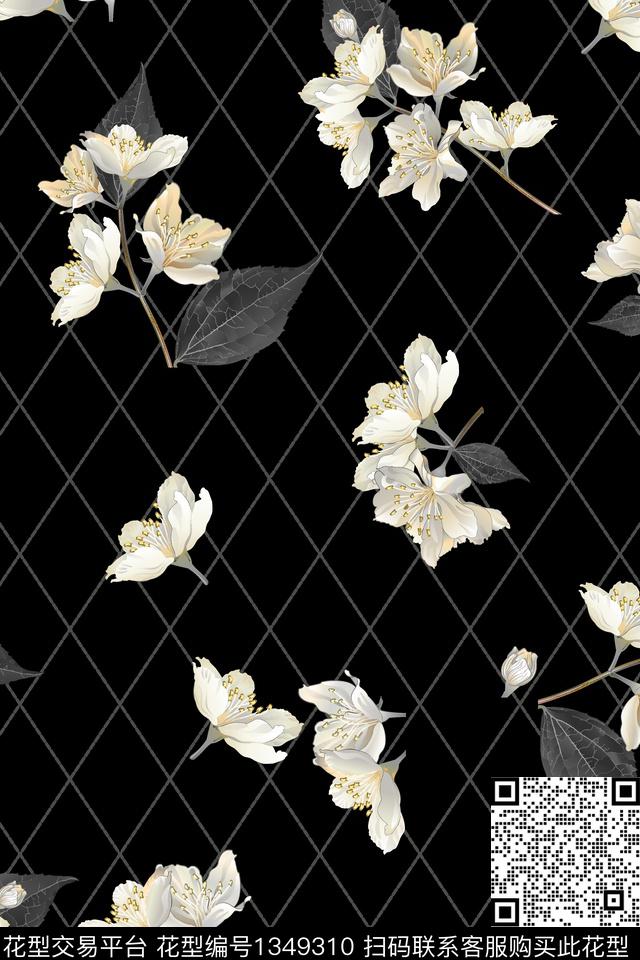 花卉大牌风真丝数码印花华亿平台下载（图片编号: 1349310） - 瓦栏（Walan）