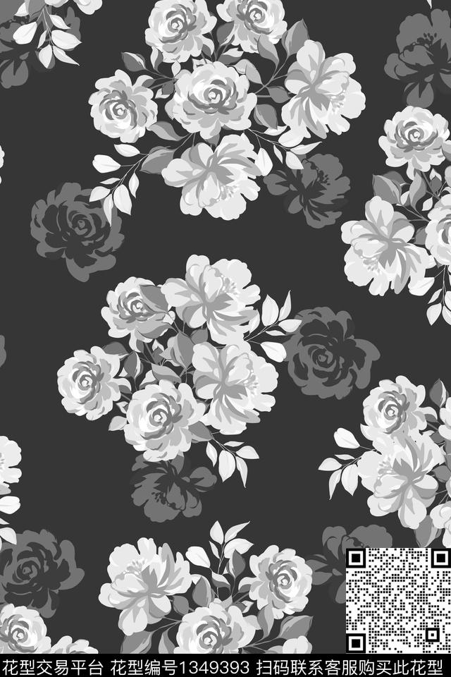 花卉北欧花瓣数码印花华亿平台下载（图片编号: 1349393） - 瓦栏（Walan）