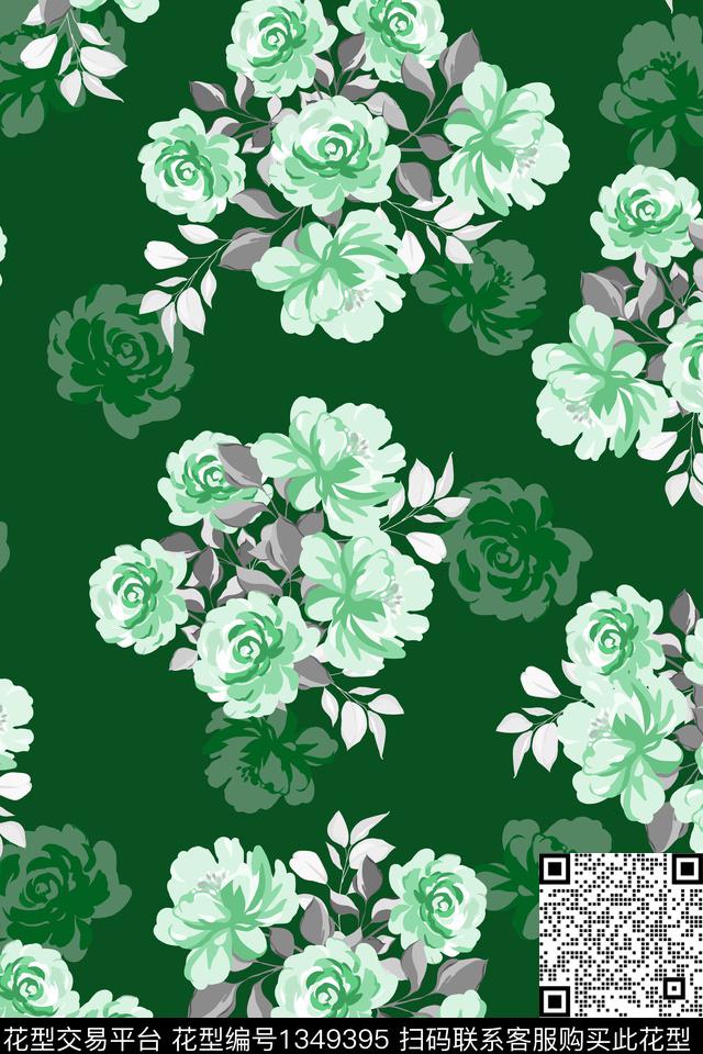 花卉北欧花瓣数码印花华亿平台下载（图片编号: 1349395） - 瓦栏（Walan）