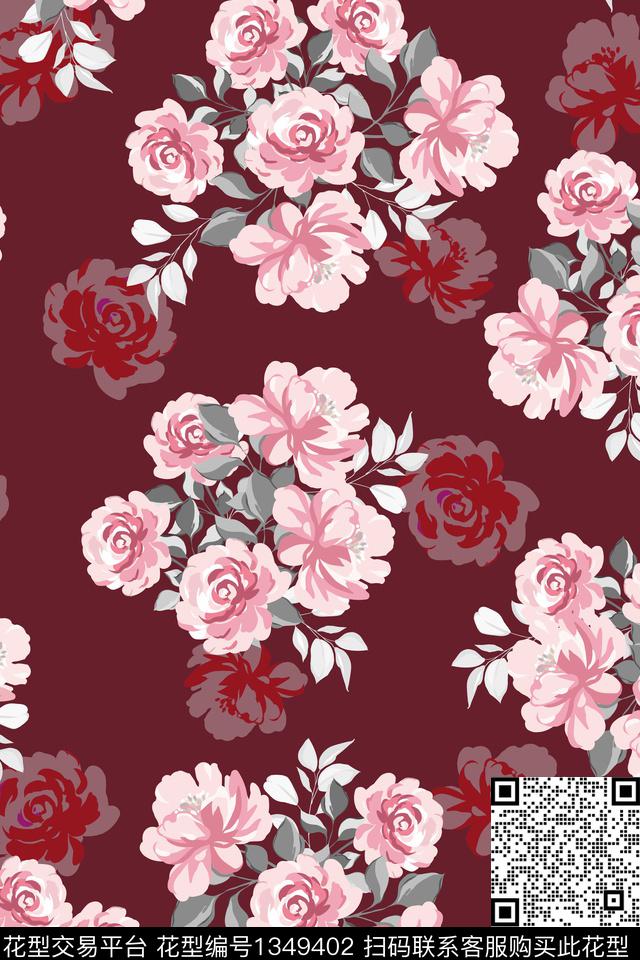 花卉北欧花瓣传统印花华亿平台下载（图片编号: 1349402） - 瓦栏（Walan）