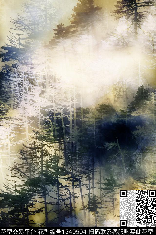 配饰风景景观树林数码印花华亿平台下载（图片编号: 1349504） - 瓦栏（Walan）