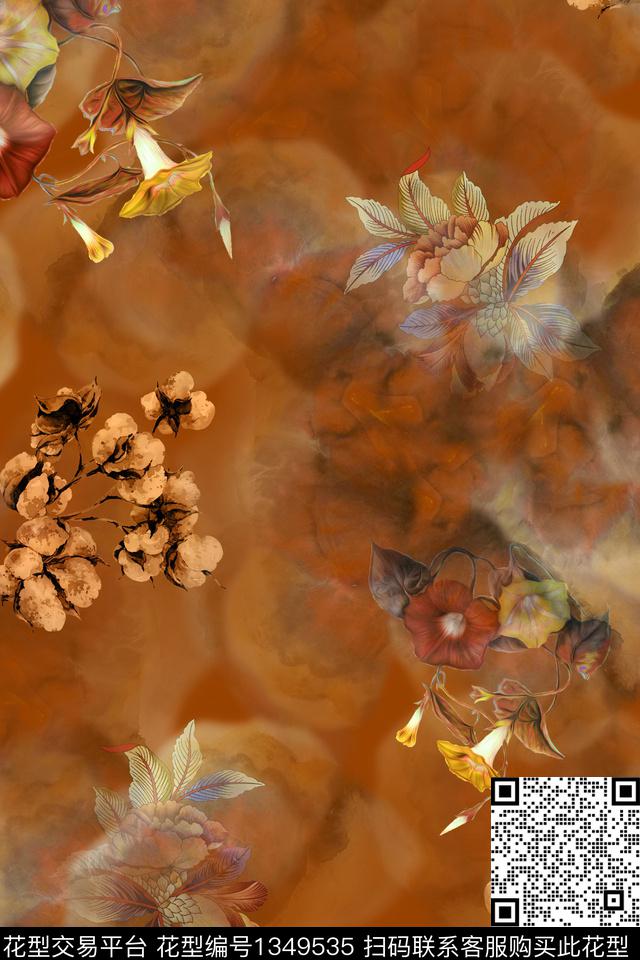 香云纱旗袍中国风数码印花华亿平台下载（图片编号: 1349535） - 瓦栏（Walan）