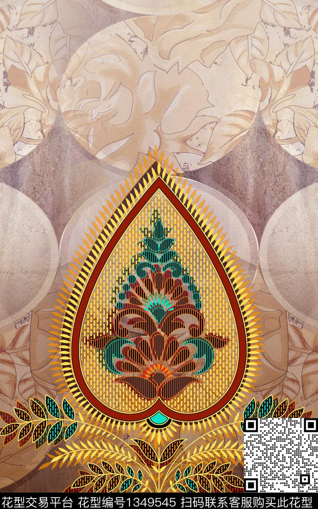 女装定位花定位花民族风数码印花华亿平台下载（图片编号: 1349545） - 瓦栏（Walan）