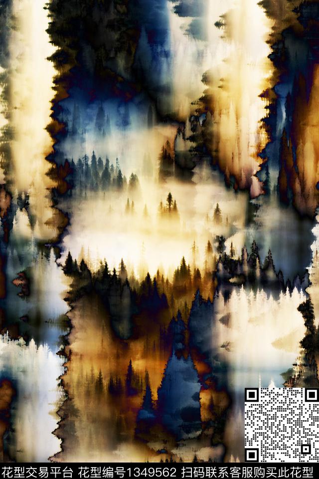 男装抽象配饰数码印花华亿平台下载（图片编号: 1349562） - 瓦栏（Walan）