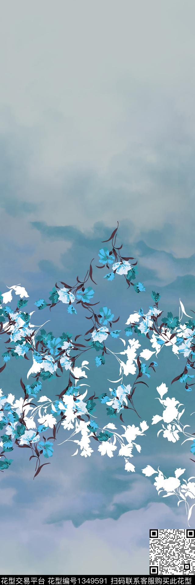 女装定位花大牌风小清新数码印花华亿平台下载（图片编号: 1349591） - 瓦栏（Walan）