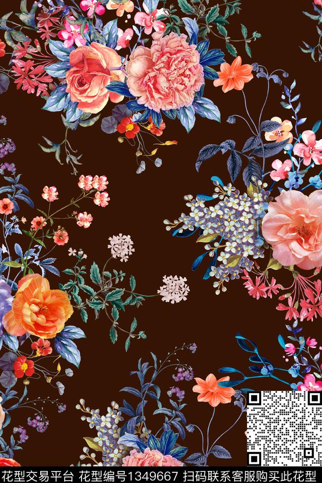 床品女装花卉数码印花华亿平台下载（图片编号: 1349667） - 瓦栏（Walan）