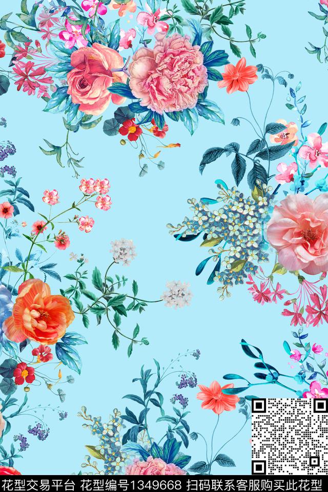 床品女装花卉数码印花华亿平台下载（图片编号: 1349668） - 瓦栏（Walan）