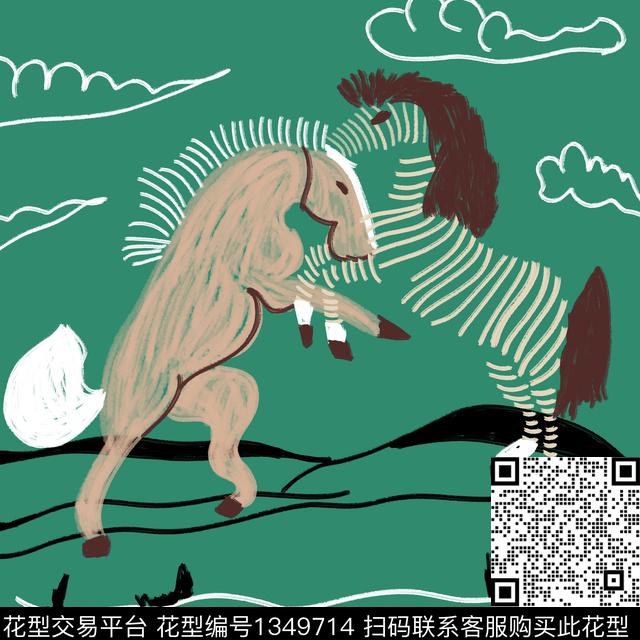 斑马时尚手绘传统印花华亿平台下载（图片编号: 1349714） - 瓦栏（Walan）