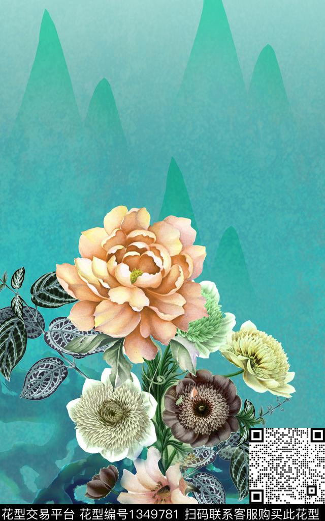 女装定位花定位花民族风数码印花华亿平台下载（图片编号: 1349781） - 瓦栏（Walan）