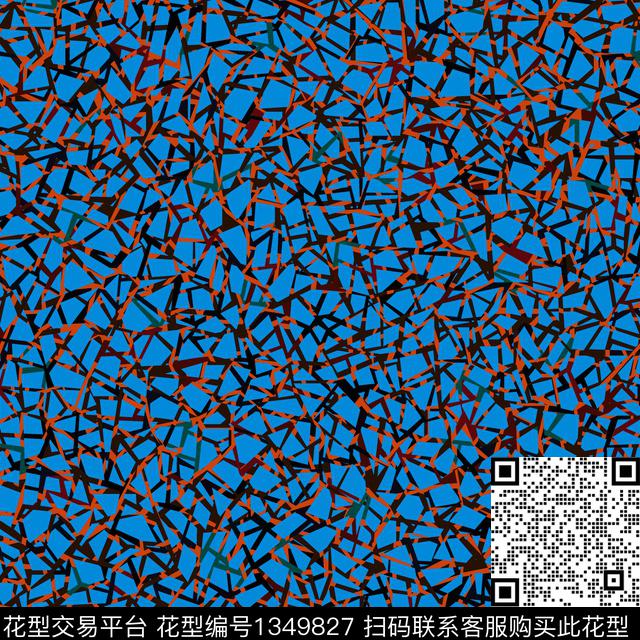 肌理几何格子传统印花华亿平台下载（图片编号: 1349827） - 瓦栏（Walan）