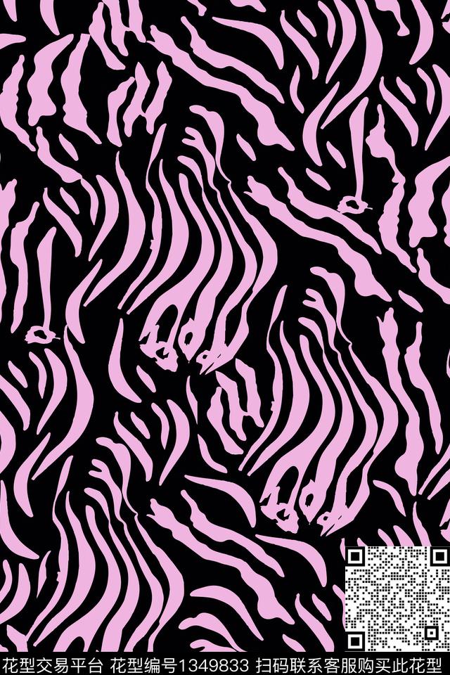 斑马纹动物纹大牌风传统印花华亿平台下载（图片编号: 1349833） - 瓦栏（Walan）