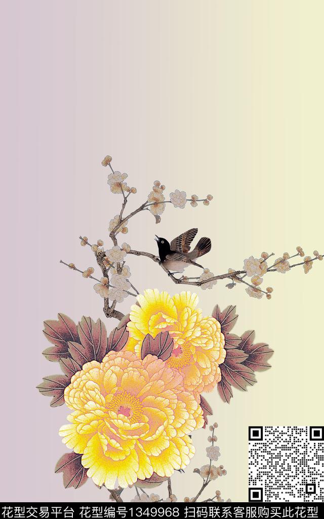 女装定位花定位花花卉数码印花华亿平台下载（图片编号: 1349968） - 瓦栏（Walan）