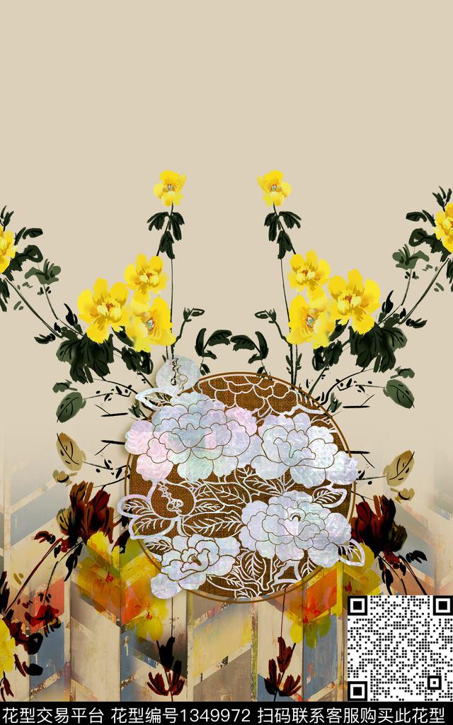 女装定位花定位花民族风数码印花华亿平台下载（图片编号: 1349972） - 瓦栏（Walan）
