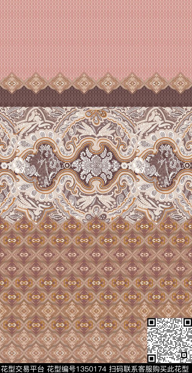 数码华亿平台复古民族风数码印花华亿平台下载（图片编号: 1350174） - 瓦栏（Walan）