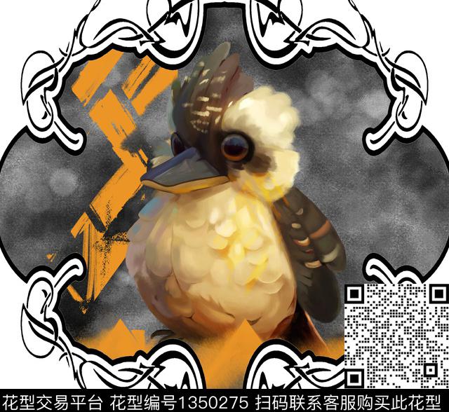 动物手绘胸前独幅数码印花华亿平台下载（图片编号: 1350275） - 瓦栏（Walan）