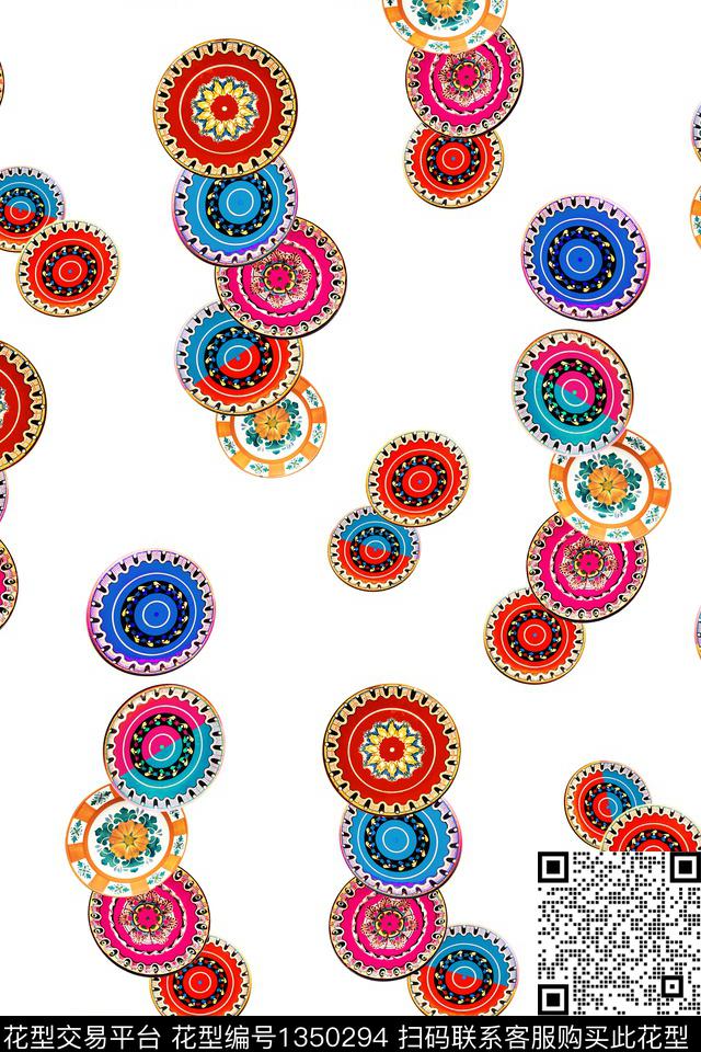 几何大牌风抽象数码印花华亿平台下载（图片编号: 1350294） - 瓦栏（Walan）