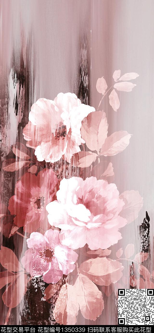 兰花牡丹peony数码印花华亿平台下载（图片编号: 1350339） - 瓦栏（Walan）