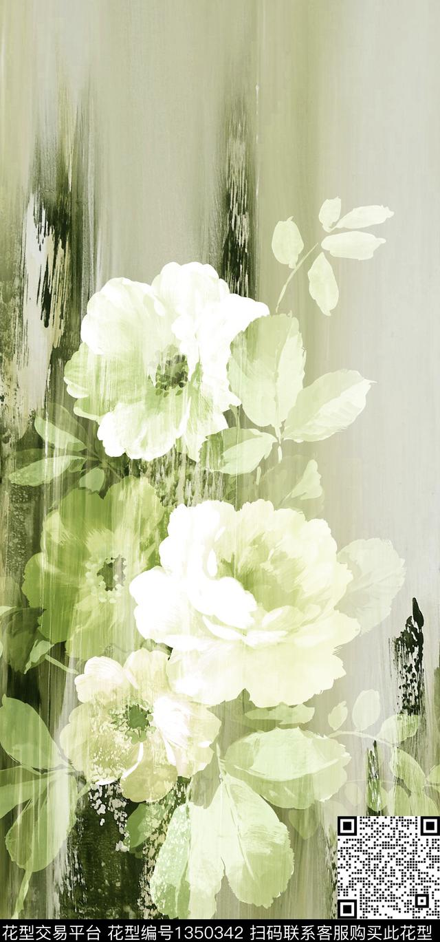 兰花牡丹peony数码印花华亿平台下载（图片编号: 1350342） - 瓦栏（Walan）