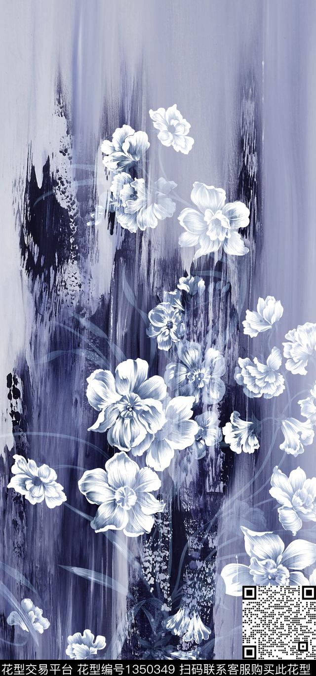 兰花牡丹peony数码印花华亿平台下载（图片编号: 1350349） - 瓦栏（Walan）