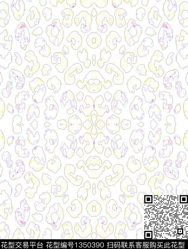 几何撞色豹纹数码印花华亿平台下载（图片编号: 1350390） - 瓦栏（Walan）
