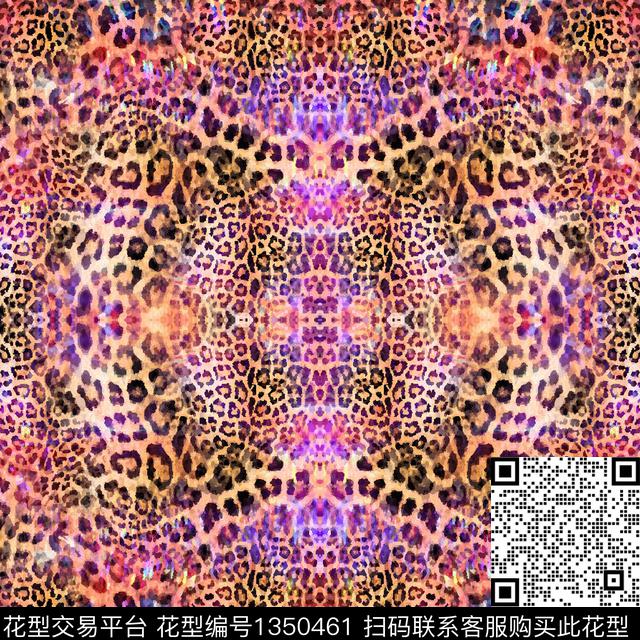 豹纹动物纹手绘数码印花华亿平台下载（图片编号: 1350461） - 瓦栏（Walan）